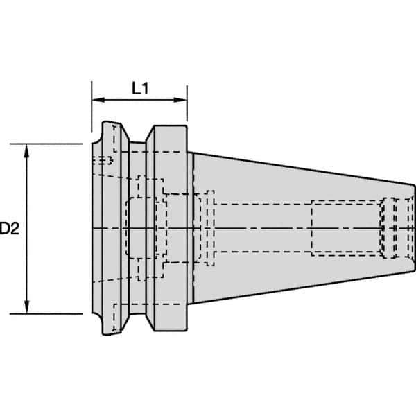 Kennametal - BT30 Outside Taper, KR32 Inside Taper, BT to KR Taper Adapter - 23.11mm Projection, 45.97mm Nose Diam, 71.53mm OAL - Exact Industrial Supply