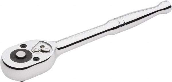 Crescent - 3/8" Drive Pear Head Quick-Release Ratchet - Chrome Finish, 7-3/4" OAL, 72 Gear Teeth - All Tool & Supply