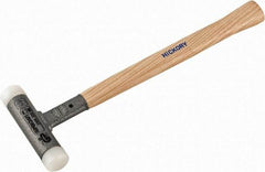 HALDER - 11 oz Head 1" Face Diam Nylon Dead Blow Hammer - 12" OAL, Hickory Handle - All Tool & Supply