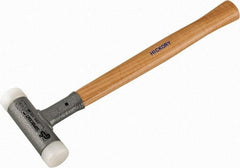 HALDER - 15 oz Head 1-3/16" Face Diam Nylon Dead Blow Hammer - 13" OAL, Hickory Handle - All Tool & Supply