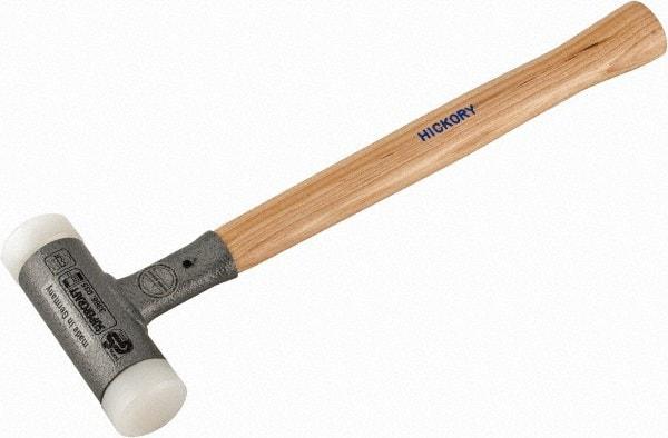 HALDER - 19 oz Head 1-3/8" Face Diam Steel Dead Blow Hammer - 13" OAL, Hickory Handle - All Tool & Supply