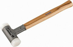 HALDER - 26 oz Head 1-1/2" Face Diam Nylon Dead Blow Hammer - 14" OAL, Hickory Handle - All Tool & Supply