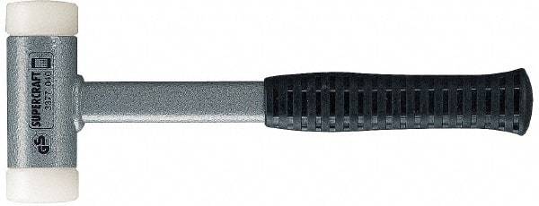 HALDER - 20 oz Head 1-3/16" Face Diam Nylon Dead Blow Hammer - 11-3/8" OAL, Steel Handle - All Tool & Supply