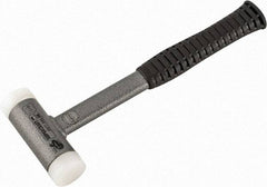 HALDER - 25 oz Head 1-3/8" Face Diam Nylon Dead Blow Hammer - 11-1/2" OAL, Steel Handle - All Tool & Supply