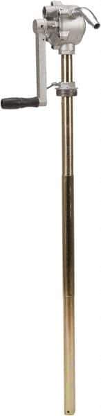 PRO-LUBE - Oil Lubrication 19 Strokes/Gal Flow Aluminum Rotary Hand Pump - For 15 to 55 Gal Container, Use with Diesel Fuel, Gasoline, Kerosene & Lubricating Oil, Do Not Use with Acids, Alkalis, Corrosive Media & Solvents - All Tool & Supply