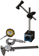 Import - 4 Piece, Machinist Caliper and Micrometer Tool Kit - Includes Base, Micrometer, Caliper and Indicator - All Tool & Supply