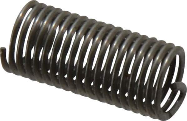 Recoil - 1/4-28 UNF, 3/4" OAL, Free Running Helical Insert - 17-5/8 Free Coils, Tanged, Stainless Steel, Bright Finish, 3D Insert Length - All Tool & Supply