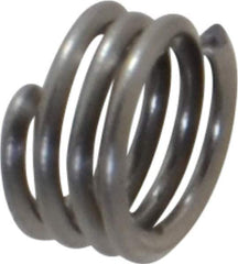 Recoil - 100 Inserts, #8-32 Metric Coarse, 1D, Nitronic 60 Stainless Steel Screw Locking Insert - 3-1/2 Free Coils, 0.164 Inch Overall Length, 0.205 to 0.22 Inch Outside Diameter, with Tang - Exact Industrial Supply