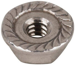 Value Collection - #6-32, 27/64" Flange Diam, Serrated Flange Nut - Grade 18-8 Stainless Steel, Uncoated Finish, 0.171" Flange Height - All Tool & Supply