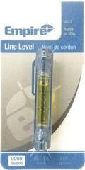 Empire Level - 1 Vial, 3" Long, Plastic Line Level - 5/8" High x 1/2" Wide, Yellow - All Tool & Supply