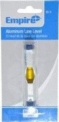 Empire Level - 1 Vial, 3" Long, Aluminum Line Level - 1-3/8" High x 5/8" Wide, Silver - All Tool & Supply