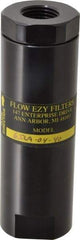 Flow Ezy Filters - 1/2 NPT Thread, 40 Micron, 1.6" Outside Diam, 4.9" Long, Stainless Steel Wire Cloth Media, Filter Assembly - Anodized Aluminum - All Tool & Supply