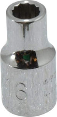 Proto - 3/16", 1/4" Drive, Standard Hand Socket - 12 Points, 7/8" OAL, Chrome Vanadium, Chrome Finish - All Tool & Supply