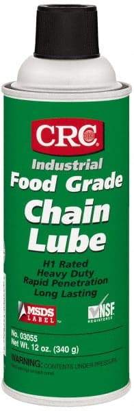 CRC - 16 oz Aerosol High Temperature Chain & Cable Lubricant - White, 8 to 325°F, Food Grade - All Tool & Supply