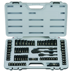 STANLEY® 1/4" & 3/8" Drive 69 Piece Fractional & Metric Black Chrome Laser Etched Socket Set - All Tool & Supply