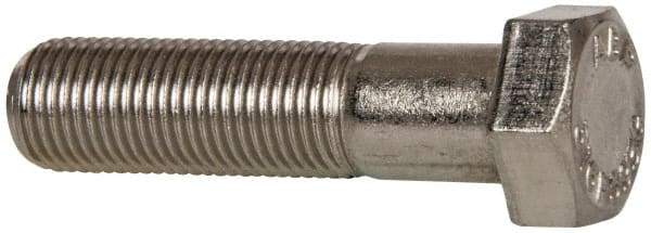 Value Collection - 1/2-20 UNF, 2" Length Under Head Hex Head Cap Screw - Partially Threaded, Grade 316 Stainless Steel, Uncoated, 3/4" Hex - All Tool & Supply