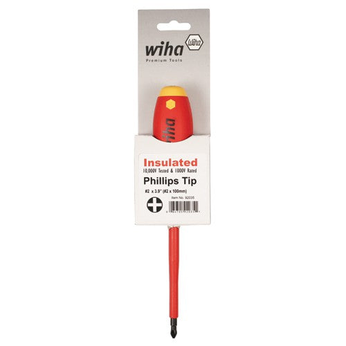 Insulated Cushion Grip Phillips Screwdriver #4 × 200 mm In Carded Hanger - All Tool & Supply