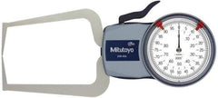 Mitutoyo - 0.8 Inch Max Measurement, 0.0005 Inch Graduation, Outside Dial Caliper Gage - 3.2 Inch Leg Length, 0.0015 Inch Accuracy - All Tool & Supply