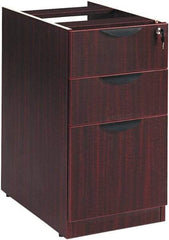 ALERA - 15-5/8" Wide x 28-1/2" High x 28-1/2" Deep, 3 Drawer Full Pedestal - Woodgrain Laminate, Mahogany - All Tool & Supply