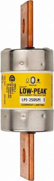 Cooper Bussmann - 300 VDC, 600 VAC, 250 Amp, Time Delay General Purpose Fuse - Bolt-on Mount, 7-1/8" OAL, 100 at DC, 300 at AC (RMS) kA Rating, 2" Diam - All Tool & Supply