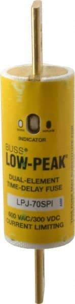 Cooper Bussmann - 300 VDC, 600 VAC, 70 Amp, Time Delay General Purpose Fuse - Bolt-on Mount, 4-5/8" OAL, 100 at DC, 300 at AC (RMS) kA Rating, 1-1/8" Diam - All Tool & Supply