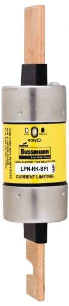 Cooper Bussmann - 250 VAC/VDC, 300 Amp, Time Delay General Purpose Fuse - Bolt-on Mount, 8-5/8" OAL, 100 at DC, 300 at AC (RMS) kA Rating, 2-3/8" Diam - All Tool & Supply