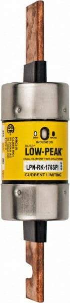 Cooper Bussmann - 250 VAC/VDC, 175 Amp, Time Delay General Purpose Fuse - Bolt-on Mount, 7-1/8" OAL, 100 at DC, 300 at AC (RMS) kA Rating, 1-19/32" Diam - All Tool & Supply