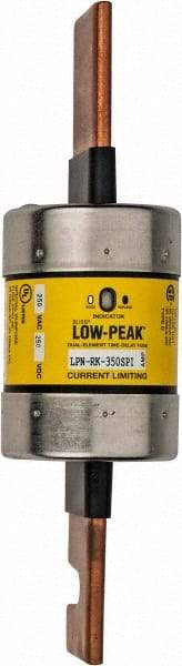 Cooper Bussmann - 250 VAC/VDC, 350 Amp, Time Delay General Purpose Fuse - Bolt-on Mount, 8-5/8" OAL, 100 at DC, 300 at AC (RMS) kA Rating, 2-3/8" Diam - All Tool & Supply