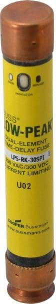 Cooper Bussmann - 300 VDC, 600 VAC, 30 Amp, Time Delay General Purpose Fuse - Fuse Holder Mount, 127mm OAL, 100 at DC, 300 at AC (RMS) kA Rating, 13/16" Diam - All Tool & Supply