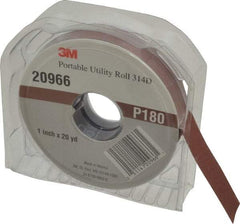 3M - 1" x 20 Yd 180 Grit Aluminum Oxide Cloth Roll - Very Fine Grade, J Weighted Backing - All Tool & Supply