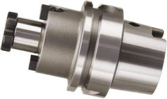 Accupro - HSK63A Taper Shank 3/4" Pilot Diam Shell Mill Holder - 5" Flange to Nose End Projection, 3/8-24 Lock Screw - Exact Industrial Supply