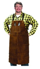 24" x 36" Leather Bib Apron - Split Cowhide - Brown - All Tool & Supply