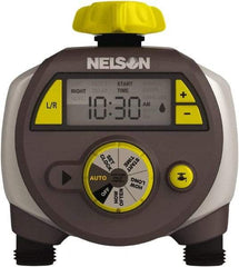 Nelson - Electronic Lawn Sprinkler Timer - 2 Watering Modes, 2 Outlets, 3/4-18 National Hose Thread - All Tool & Supply