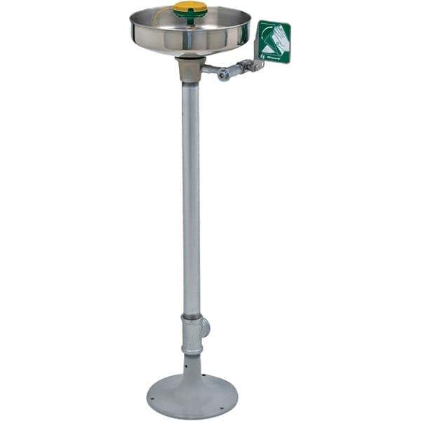 Haws - 15" Wide x 38" High, Pedestal Mount, Stainless Steel Bowl, Eye & Face Wash Station - 11" Inlet, 3.7 GPM Flow Rate - All Tool & Supply