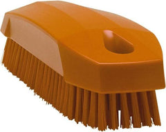 Vikan - 0.7" Bristle Length, Polyester Scrub Brush - 1-1/2" Wide Head, 4-1/2" OAL, Orange, Polypropylene Block - All Tool & Supply