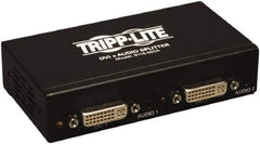 Tripp-Lite - DVI Splitter with Audio and Signal Booster - DVI Connector, Black, Use with Monitors - All Tool & Supply