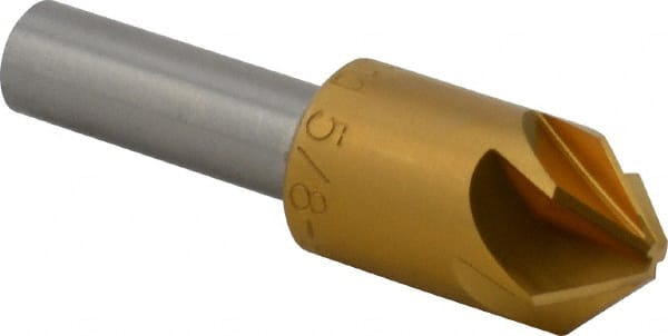 M.A. Ford - 5/8" Head Diam, 3/8" Shank Diam, 6 Flute 90° High Speed Steel Countersink - All Tool & Supply