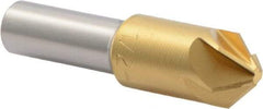 M.A. Ford - 1/2" Head Diam, 3/8" Shank Diam, 6 Flute 90° High Speed Steel Countersink - TiN Finish, 2" OAL - All Tool & Supply