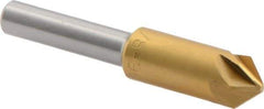 M.A. Ford - 3/8" Head Diam, 1/4" Shank Diam, 6 Flute 90° High Speed Steel Countersink - TiN Finish, 2" OAL - All Tool & Supply