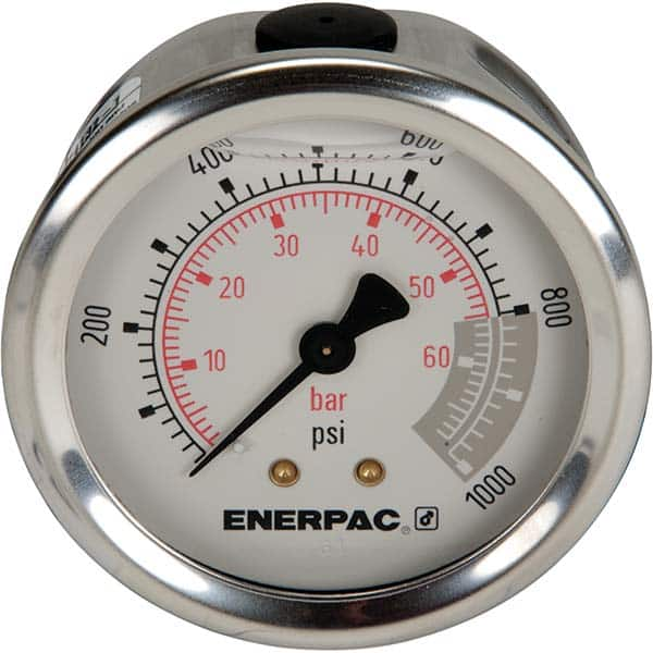 Enerpac - Hydraulic Pressure Gages & Adapters Type: Glycerine Filled Pressure Rating: 1000 - All Tool & Supply