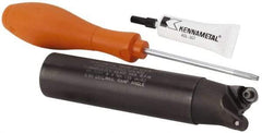 Kennametal - 1-1/4" Cutting Diam, 1-1/4" Shank Diam, 1-1/4" Max Depth of Cut, Straight Shank Indexable Copy End Mill - 2 Inserts, RP.T 43.. Insert, KSRM Toolholder, Through Coolant - All Tool & Supply