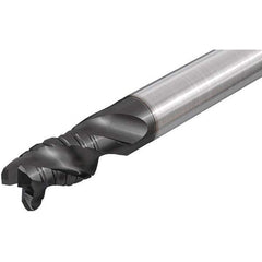 Iscar - 1/2" Diam, 1" LOC, 3 Flute Solid Carbide 45° Corner Chamfer Roughing End Mill - TiAlN Finish, 3-1/2" OAL, 1/2" Shank Diam, Single End, Extended Reach, 38° Helix - All Tool & Supply