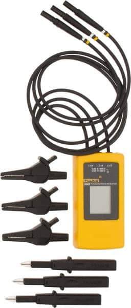 Fluke - 3 Phase, 40 to 700 VAC, 15 to 400 Hz, 32 to 104°F, LCD Display Phase Rotation Tester - No Battery Required, Includes Alligator Clips, Self-Retaining Test Probes, User Manual, EN 61010, EN 61557-7 - All Tool & Supply