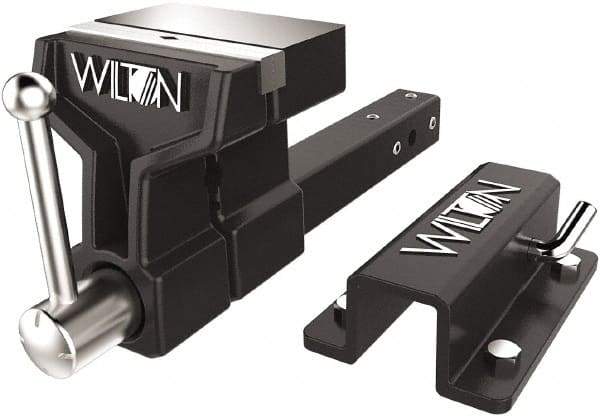 Wilton - 6" Jaw Width x 5-3/4" Jaw Opening Capacity, 5" Throat Depth, Bench & Pipe Combination Vise - 3/4 to 3" Pipe Capacity, Stationary Base, Bolt Down Attachment, Ductile Iron - All Tool & Supply