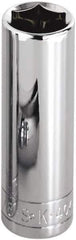 SK - 1/8", 1/4" Drive, Deep Hand Socket - 6 Points, Steel, Chrome Finish - All Tool & Supply