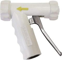 SANI-LAV - 3/4" Pipe, Insulated, Grade 304 Stainless Steel Adjustable Spray Pattern Nozzle - White, 3/4 GHT Connection, 7 Gal per min at 100 psi, 3/4 GHT, 3/4" Orifice Diam, For Use With Water - All Tool & Supply