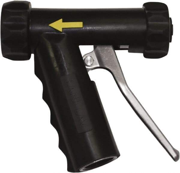 SANI-LAV - 3/4" Pipe, Insulated, Grade 304 Stainless Steel Adjustable Spray Pattern Nozzle - Black, 3/4 GHT Connection, 7 Gal per min at 100 psi, 3/4 GHT, 3/4" Orifice Diam, For Use With Water - All Tool & Supply