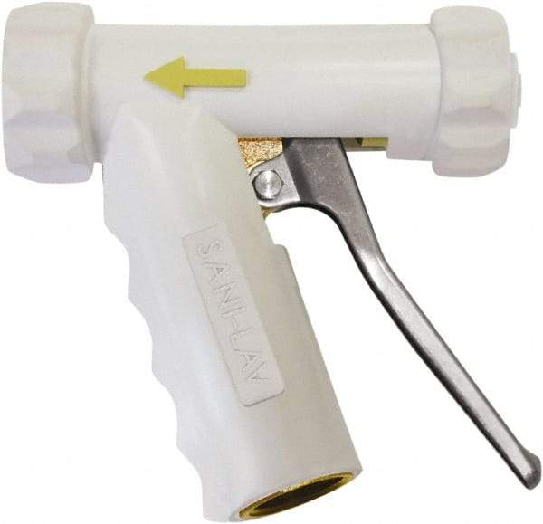 SANI-LAV - 3/4" Pipe, Insulated, Grade C-36000 Brass Adjustable Spray Pattern Nozzle - White, 3/4 GHT Connection, 7 Gal per min at 100 psi, 3/4 GHT, 3/4" Orifice Diam, For Use With Water - All Tool & Supply