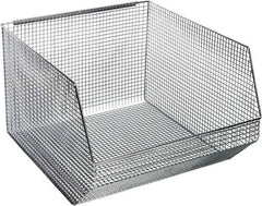 Quantum Storage - 175 Lb. Load Capacity, 18-1/2" Deep, Chrome Hopper Stacking Bin - 11-1/8" High x 17-1/8" Wide x 18-1/2" Long - All Tool & Supply