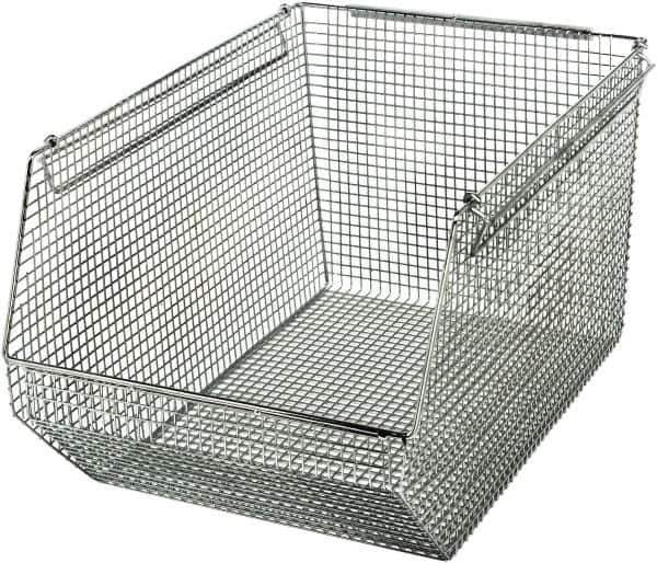 Quantum Storage - 175 Lb. Load Capacity, 18-1/2" Deep, Chrome Hopper Stacking Bin - 10-1/8" High x 11" Wide x 18-1/2" Long - All Tool & Supply